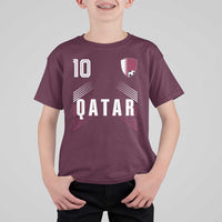 Qatar Soccer Sports Graphic Number 10 Jersey Style T Shirt For Kid Proud Qatari Football Fans Game Day Pride