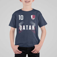 Qatar Soccer Sports Graphic Number 10 Jersey Style T Shirt For Kid Proud Qatari Football Fans Game Day Pride