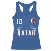 Qatar Soccer Sports Graphic Number 10 Jersey Style Racerback Tank Top Proud Qatari Football Fans Game Day Pride