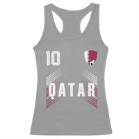 Qatar Soccer Sports Graphic Number 10 Jersey Style Racerback Tank Top Proud Qatari Football Fans Game Day Pride