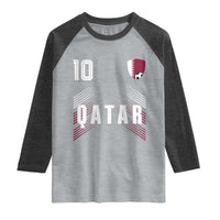 Qatar Soccer Sports Graphic Number 10 Jersey Style Raglan Shirt Proud Qatari Football Fans Game Day Pride