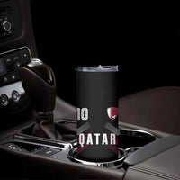 Qatar Soccer Sports Graphic Number 10 Jersey Style Skinny Tumbler Proud Qatari Football Fans Game Day Pride