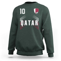 Qatar Soccer Sports Graphic Number 10 Jersey Style Sweatshirt Proud Qatari Football Fans Game Day Pride