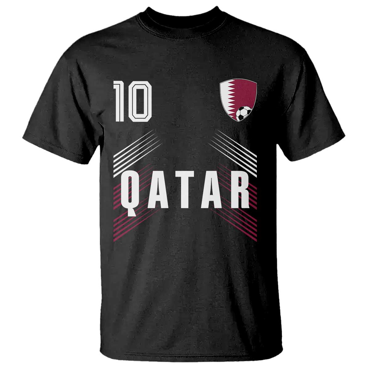 Qatar Soccer Sports Graphic Number 10 Jersey Style T Shirt Proud Qatari Football Fans Game Day Pride
