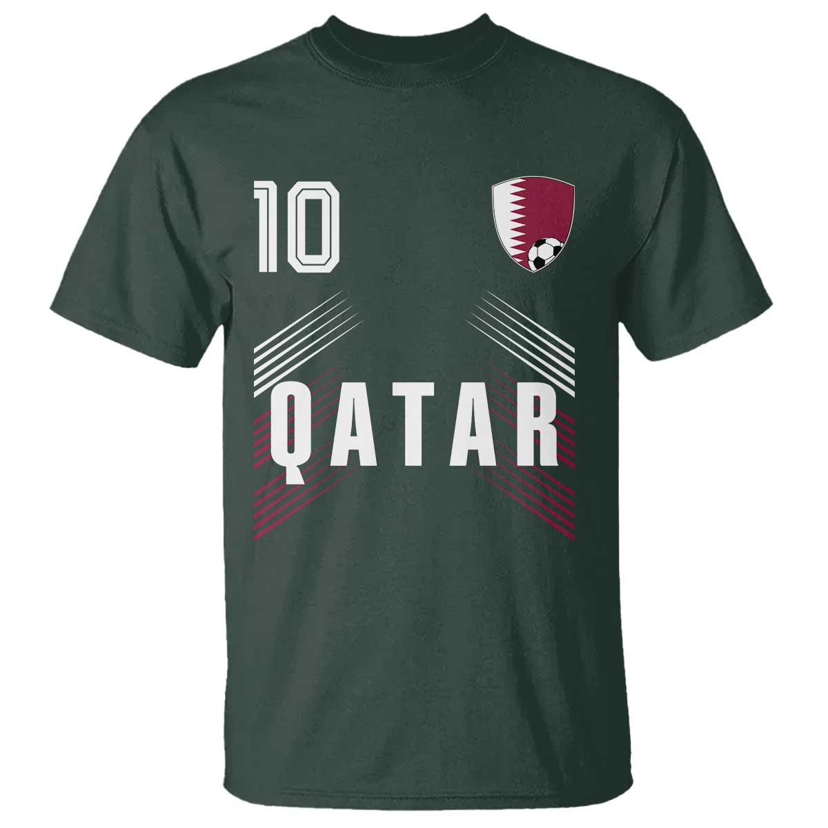 Qatar Soccer Sports Graphic Number 10 Jersey Style T Shirt Proud Qatari Football Fans Game Day Pride