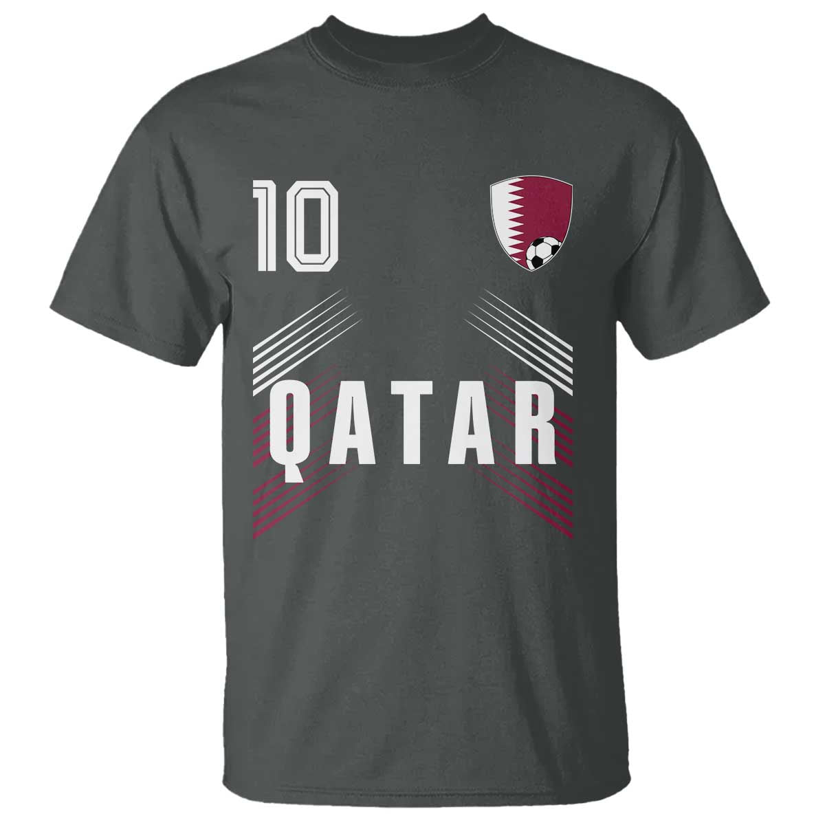 Qatar Soccer Sports Graphic Number 10 Jersey Style T Shirt Proud Qatari Football Fans Game Day Pride