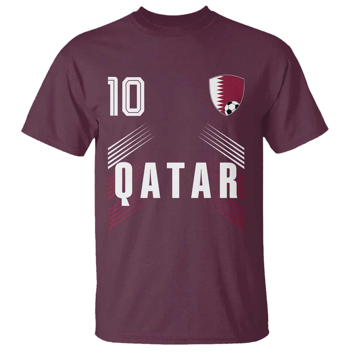Qatar Soccer Sports Graphic Number 10 Jersey Style T Shirt Proud Qatari Football Fans Game Day Pride