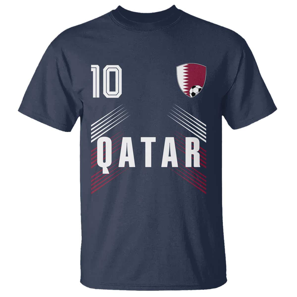 Qatar Soccer Sports Graphic Number 10 Jersey Style T Shirt Proud Qatari Football Fans Game Day Pride