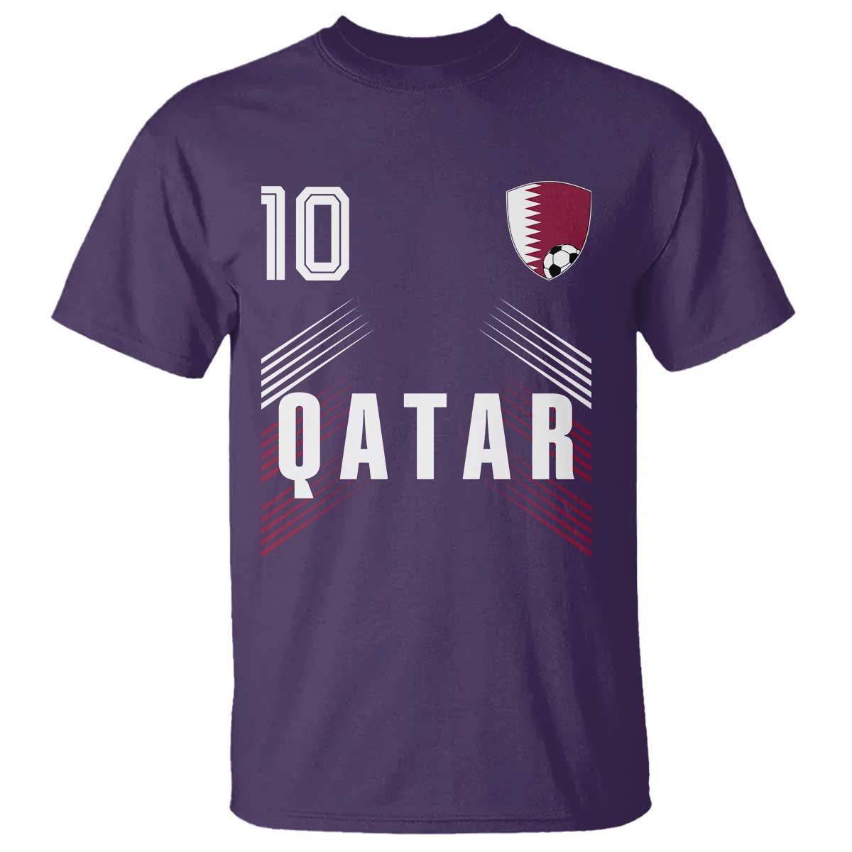 Qatar Soccer Sports Graphic Number 10 Jersey Style T Shirt Proud Qatari Football Fans Game Day Pride