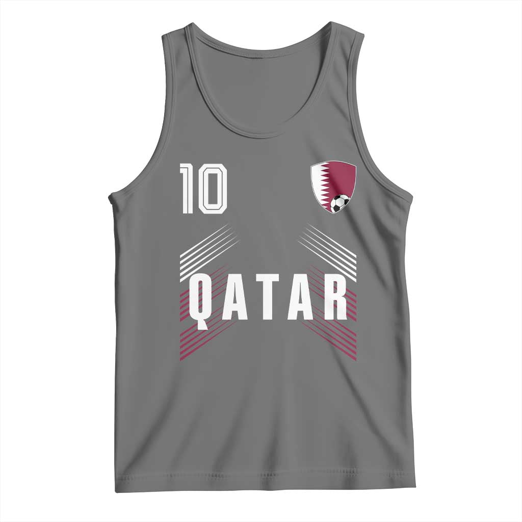 Qatar Soccer Sports Graphic Number 10 Jersey Style Tank Top Proud Qatari Football Fans Game Day Pride