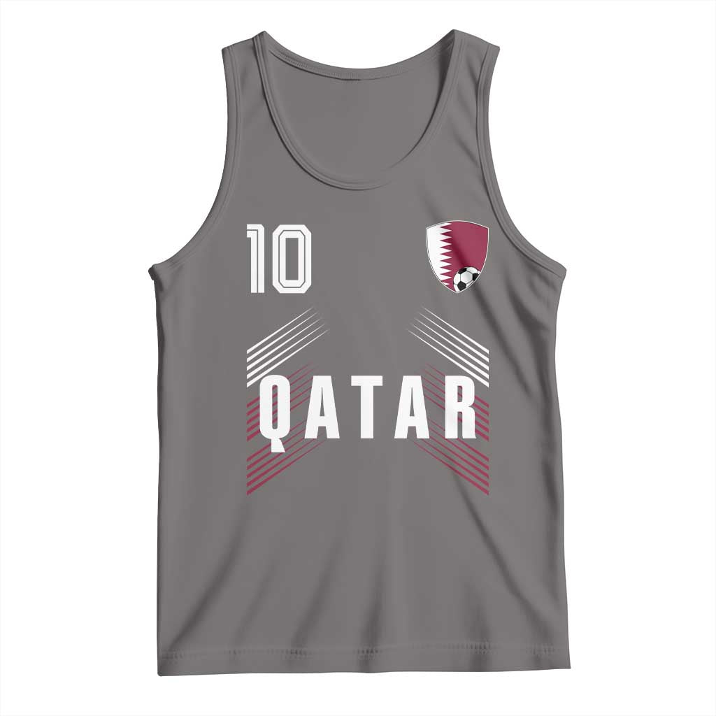 Qatar Soccer Sports Graphic Number 10 Jersey Style Tank Top Proud Qatari Football Fans Game Day Pride