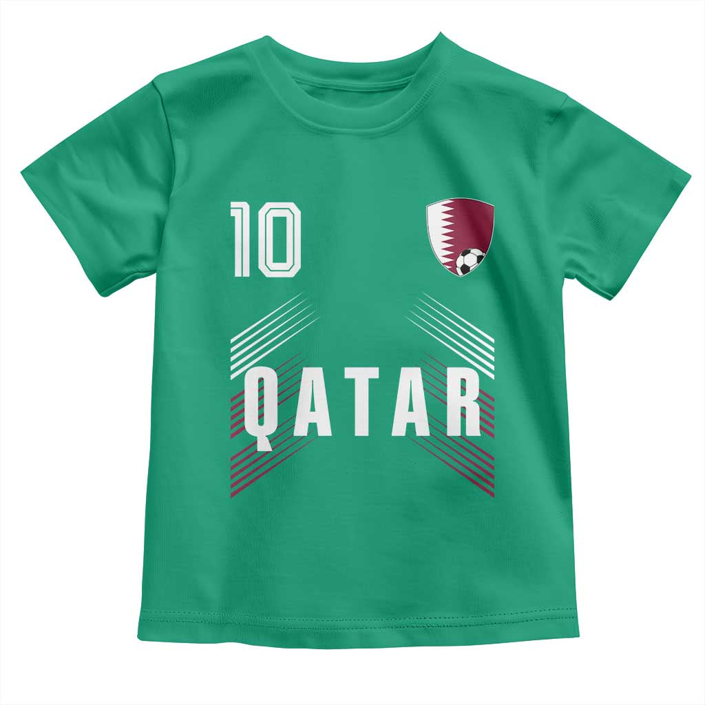 Qatar Soccer Sports Graphic Number 10 Jersey Style Toddler T Shirt Proud Qatari Football Fans Game Day Pride
