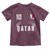Qatar Soccer Sports Graphic Number 10 Jersey Style Toddler T Shirt Proud Qatari Football Fans Game Day Pride