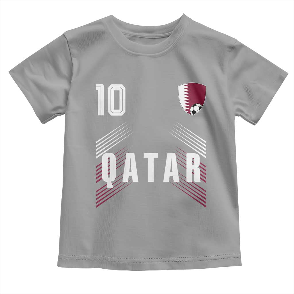 Qatar Soccer Sports Graphic Number 10 Jersey Style Toddler T Shirt Proud Qatari Football Fans Game Day Pride