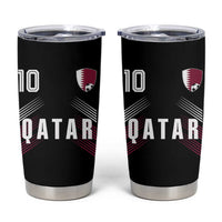Qatar Soccer Sports Graphic Number 10 Jersey Style Tumbler Cup Proud Qatari Football Fans Game Day Pride