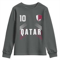 Qatar Soccer Sports Graphic Number 10 Jersey Style Youth Sweatshirt Proud Qatari Football Fans Game Day Pride