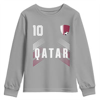 Qatar Soccer Sports Graphic Number 10 Jersey Style Youth Sweatshirt Proud Qatari Football Fans Game Day Pride