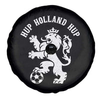 Hup Holland Hup Netherlands Crowned Lion Rampant Playing Football Graphic Spare Tire Cover Nederlands Coat of Arms Inspo Dutch Soccer Fans