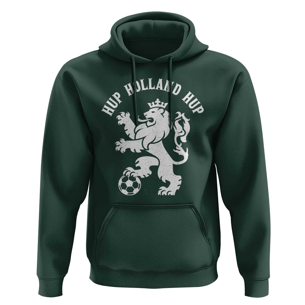 Hup Holland Hup Netherlands Crowned Lion Rampant Playing Football Graphic Hoodie Nederlands Coat of Arms Inspo Dutch Soccer Fans