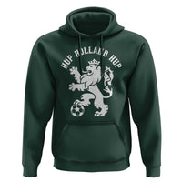 Hup Holland Hup Netherlands Crowned Lion Rampant Playing Football Graphic Hoodie Nederlands Coat of Arms Inspo Dutch Soccer Fans