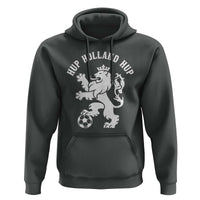 Hup Holland Hup Netherlands Crowned Lion Rampant Playing Football Graphic Hoodie Nederlands Coat of Arms Inspo Dutch Soccer Fans