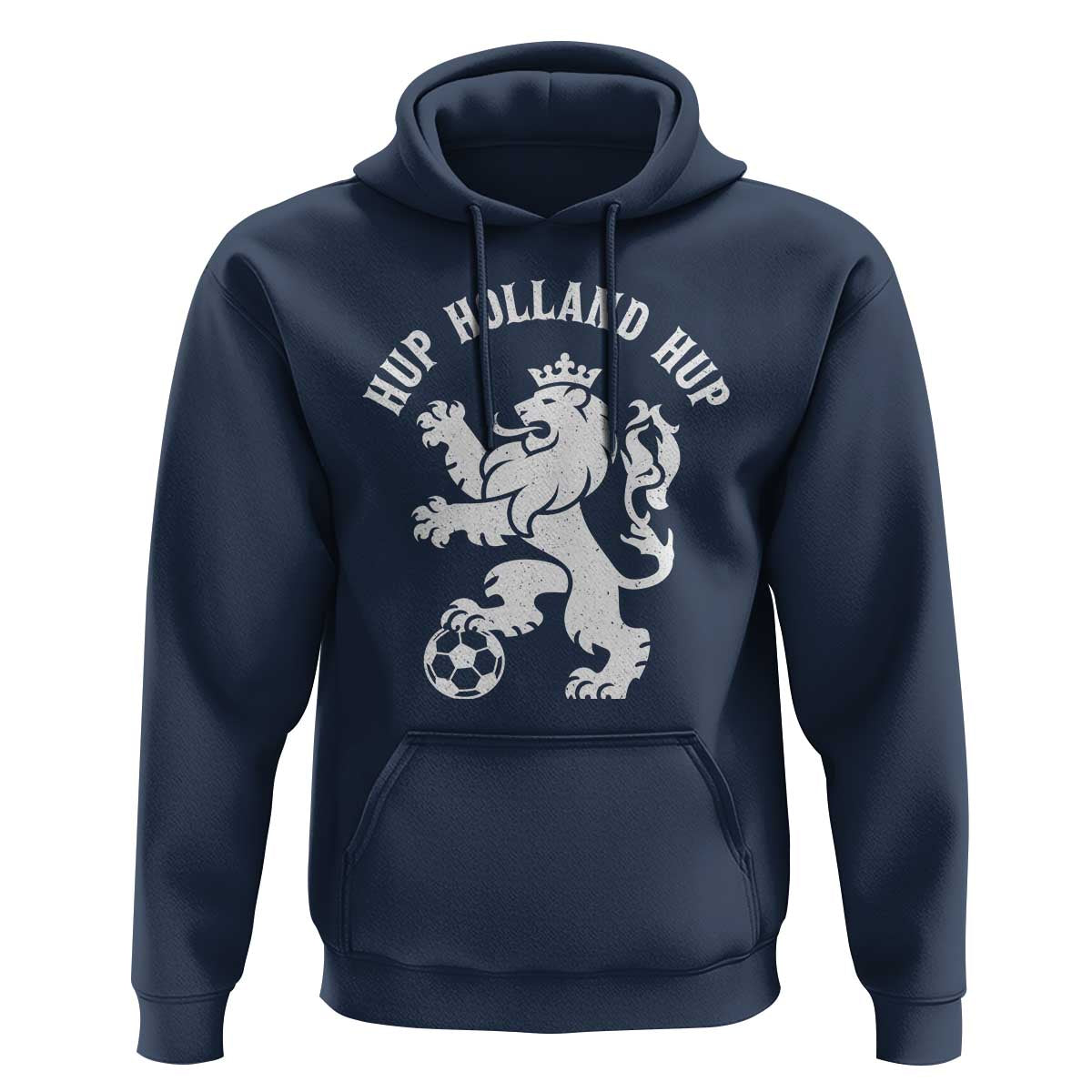 Hup Holland Hup Netherlands Crowned Lion Rampant Playing Football Graphic Hoodie Nederlands Coat of Arms Inspo Dutch Soccer Fans