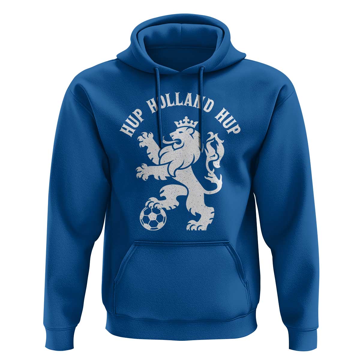Hup Holland Hup Netherlands Crowned Lion Rampant Playing Football Graphic Hoodie Nederlands Coat of Arms Inspo Dutch Soccer Fans