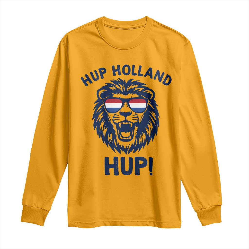 Hup Holland Hup Lion Netherlands Flag Long Sleeve Shirt Nederlands Dutch Pride Soccer Fans