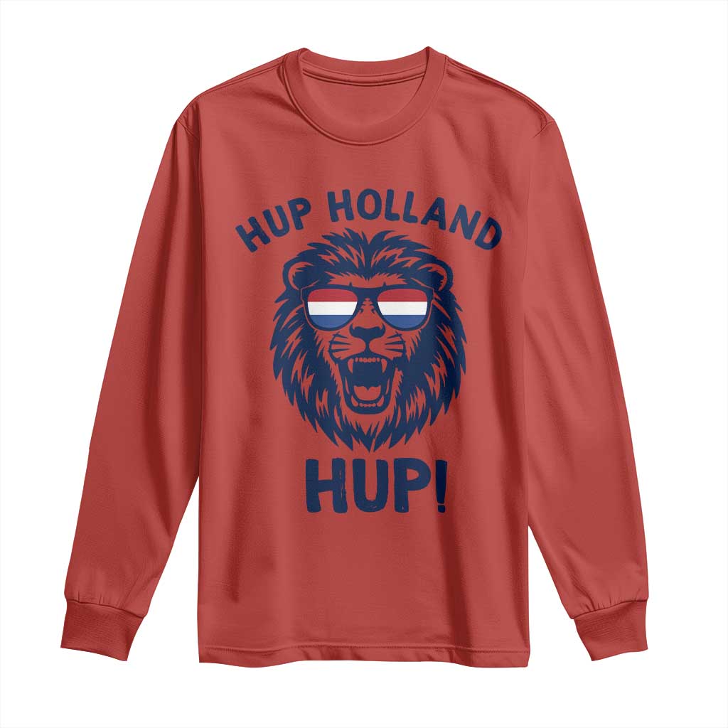 Hup Holland Hup Lion Netherlands Flag Long Sleeve Shirt Nederlands Dutch Pride Soccer Fans