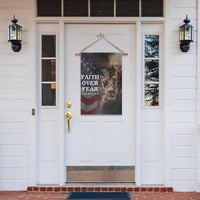 Faith Over Fear Psalm 118:5 Christian Patriotic Garden Flag Jesus Lion Cross American Flag