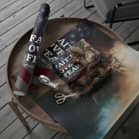 Faith Over Fear Psalm 118:5 Christian Patriotic Wrapping Paper Roll Jesus Lion Cross American Flag