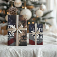 Faith Over Fear Psalm 118:5 Christian Patriotic Wrapping Paper Roll Jesus Lion Cross American Flag