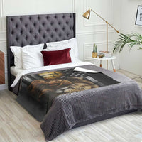 Lion of Judah Faith Patriotic Christian Throw Blanket Jesus Praying with Cross American Flag
