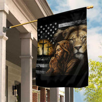 Lion of Judah Faith Patriotic Christian Garden Flag Jesus Praying with Cross American Flag