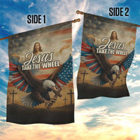 Jesus Take the Wheel Patriotic Eagle Garden Flag Christian American Flag Faith