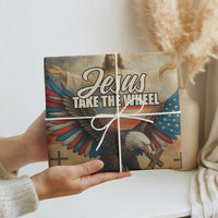 Jesus Take the Wheel Patriotic Eagle Wrapping Paper Roll Christian American Flag Faith