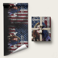 One Nation Under God Christian Wrapping Paper Roll Jesus Portrait with American Flag Doves Patriotic