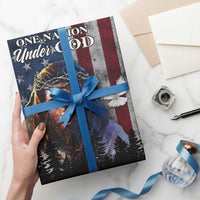 One Nation Under God Christian Wrapping Paper Roll Jesus Portrait with American Flag Doves Patriotic