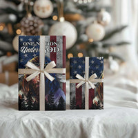 One Nation Under God Christian Wrapping Paper Roll Jesus Portrait with American Flag Doves Patriotic