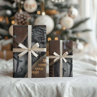 Faith Over Fear Rustic Christian Wrapping Paper Roll Jesus Cross Black and Brown Leather Style Effect