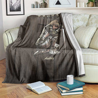 Personalized Armor of God Christian Wooden Style Throw Blanket Ephesians 6:10 Scripture Faith Gift for Women