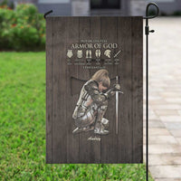 Personalized Armor of God Christian Wooden Style Garden Flag Ephesians 6:10 Scripture Faith Gift for Women