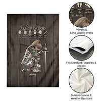 Personalized Armor of God Christian Wooden Style Garden Flag Ephesians 6:10 Scripture Faith Gift for Women