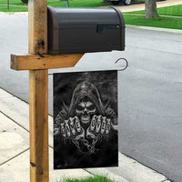 Grim Reaper Game Over Skeletal Fists Garden Flag Badass Gothic Biker Skull Dark Fantasy Offroad Decor