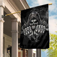 Grim Reaper Game Over Skeletal Fists Garden Flag Badass Gothic Biker Skull Dark Fantasy Offroad Decor