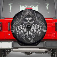 Grim Reaper Game Over Skeletal Fists Spare Tire Cover Badass Gothic Biker Skull Dark Fantasy Offroad Decor
