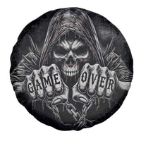Grim Reaper Game Over Skeletal Fists Spare Tire Cover Badass Gothic Biker Skull Dark Fantasy Offroad Decor