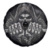 Grim Reaper Game Over Skeletal Fists Spare Tire Cover Badass Gothic Biker Skull Dark Fantasy Offroad Decor