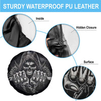 Grim Reaper Game Over Skeletal Fists Spare Tire Cover Badass Gothic Biker Skull Dark Fantasy Offroad Decor