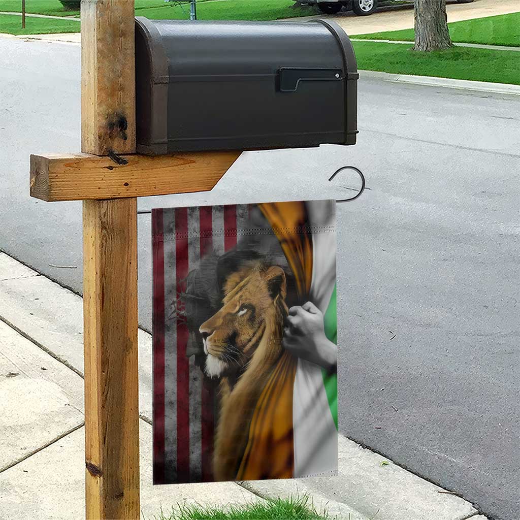 Irish American Heritage Lion of Judah Garden Flag Patriotic Christian Jesus Crown of Thorns Faith Gift